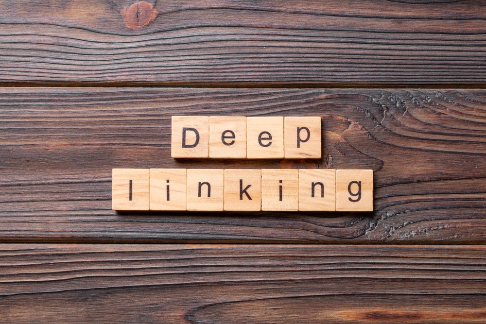Smartphone screen showing deep link directing user to in-app content