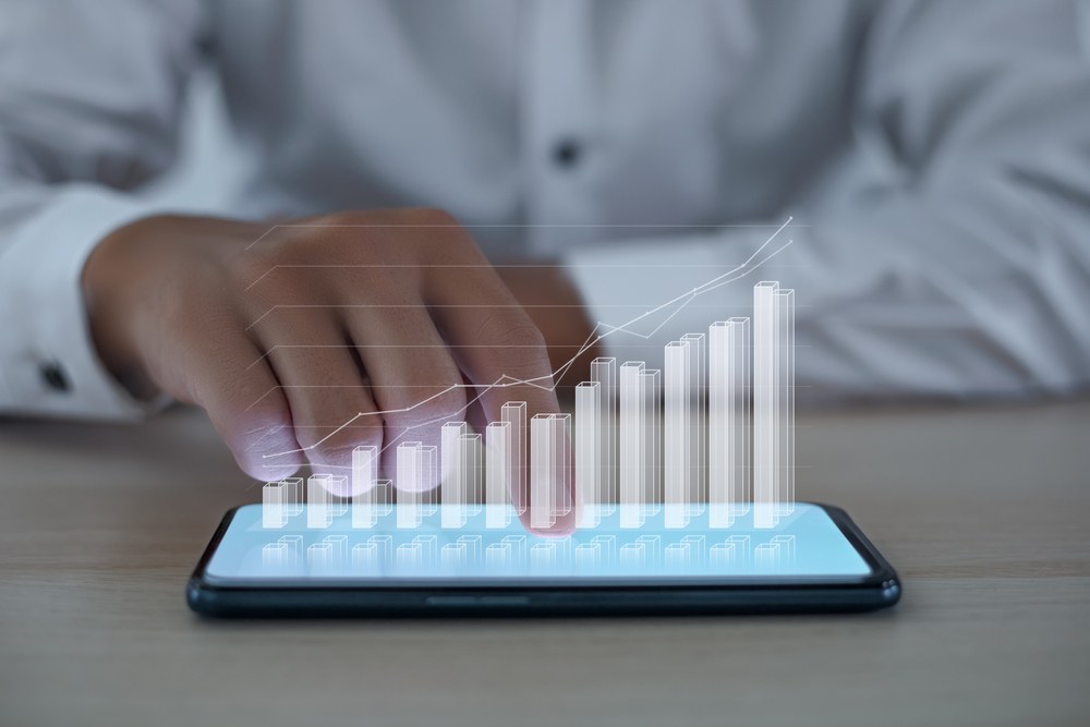 Person using a smartphone app with high engagement