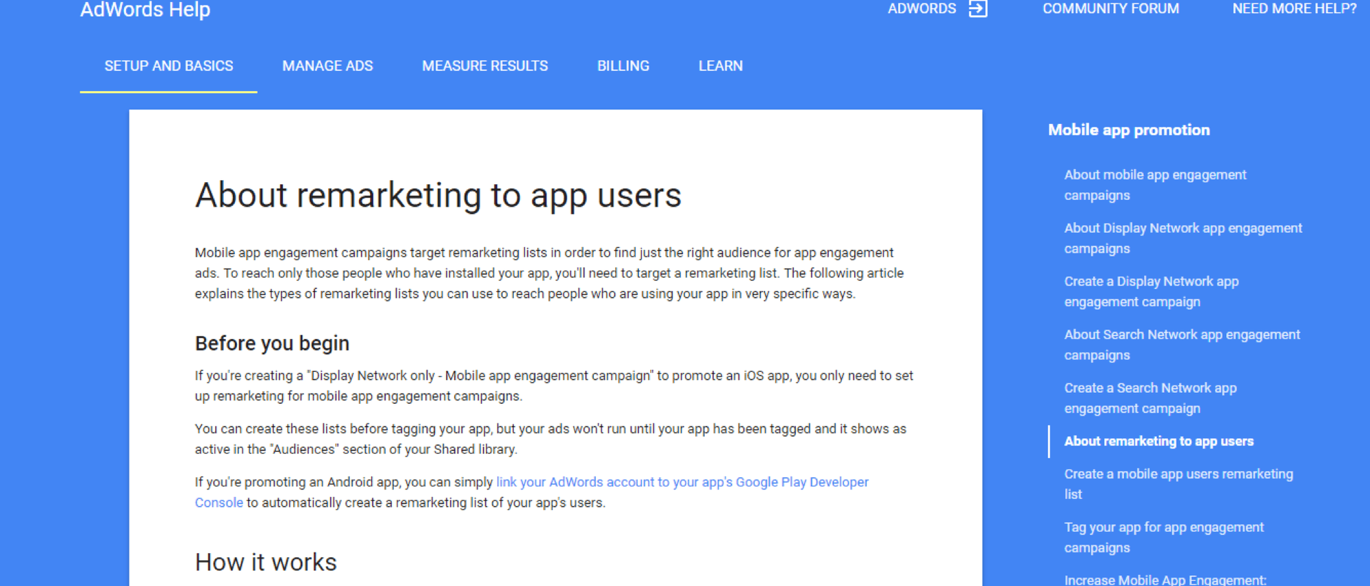 Google AdWords dynamic remarketing setup steps for mobile app retargeting campaigns