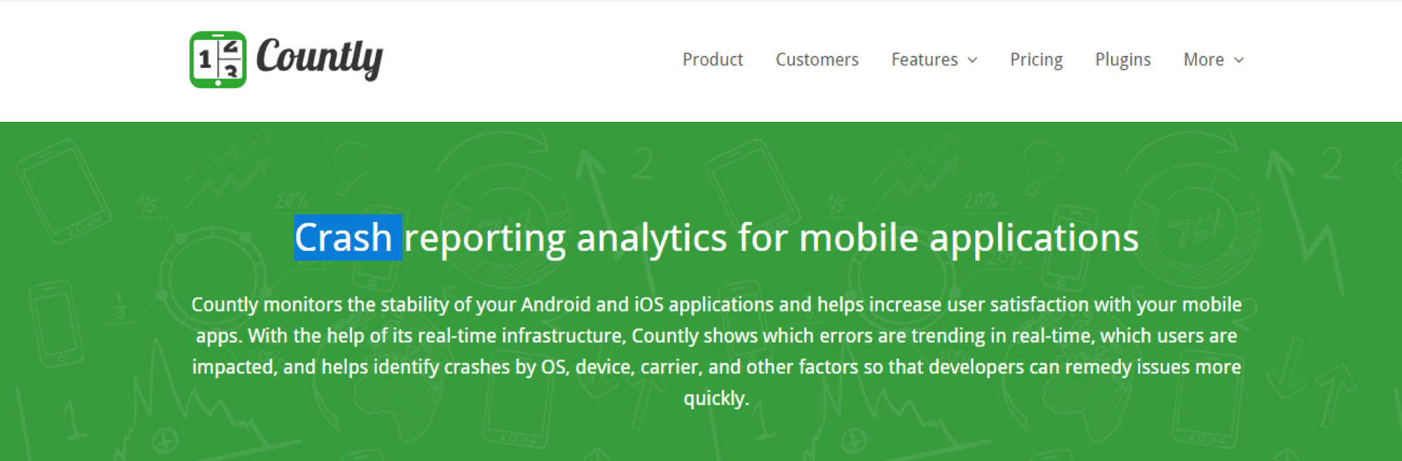 Countly crash analytics dashboard with error segmentation for mobile apps