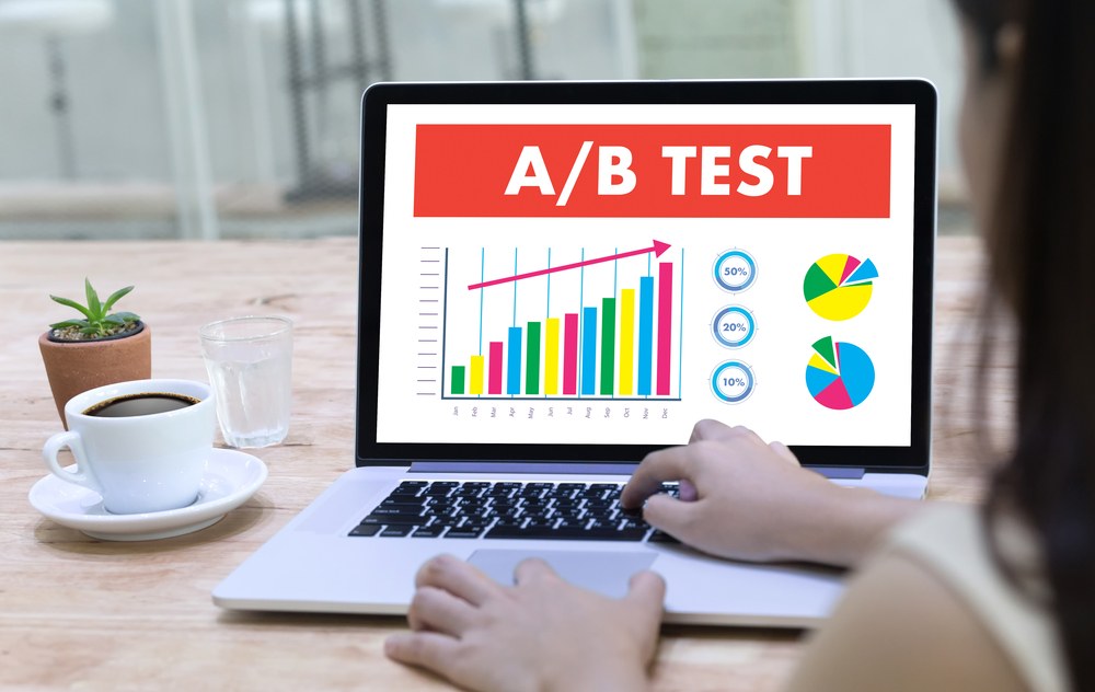 A/B testing framework roadmap showing experiment steps on a whiteboard