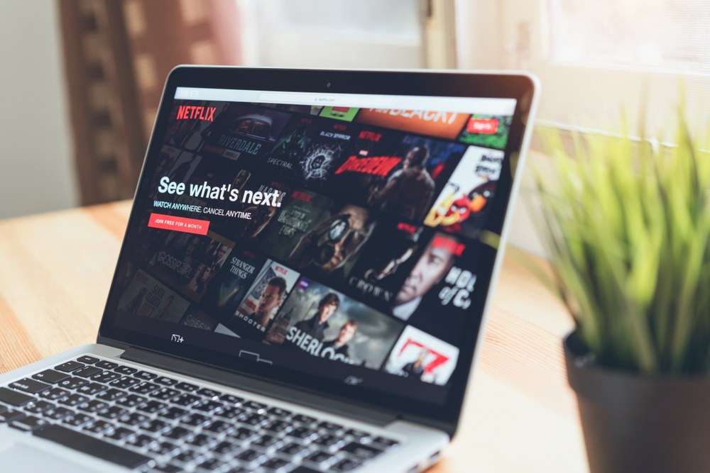 Website landing page with email subscription form on a monitor