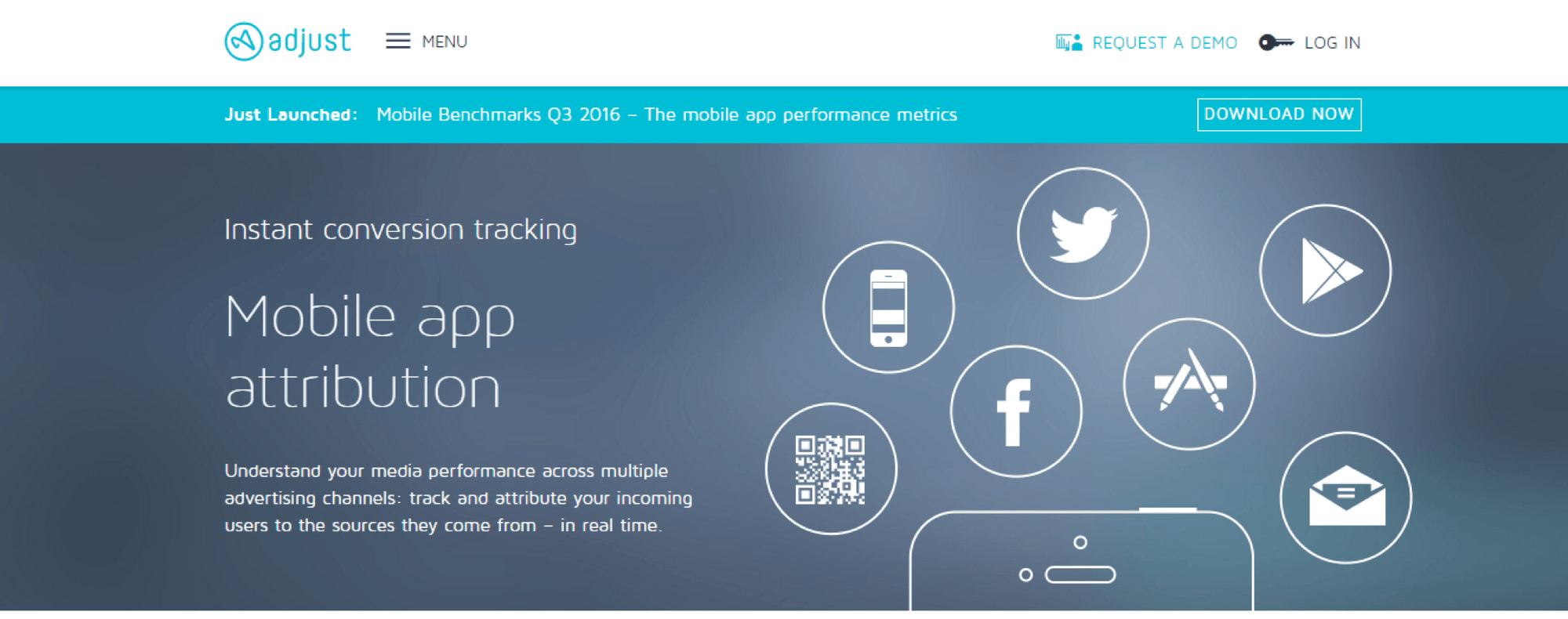 Adjust mobile app tracking platform real-time user source attribution