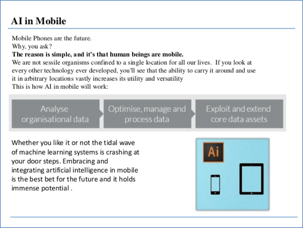 AI and smarter mobile apps forecast slide
