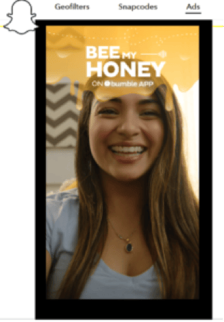 Snapchat Sponsored Geofilter ad targeting a specific location