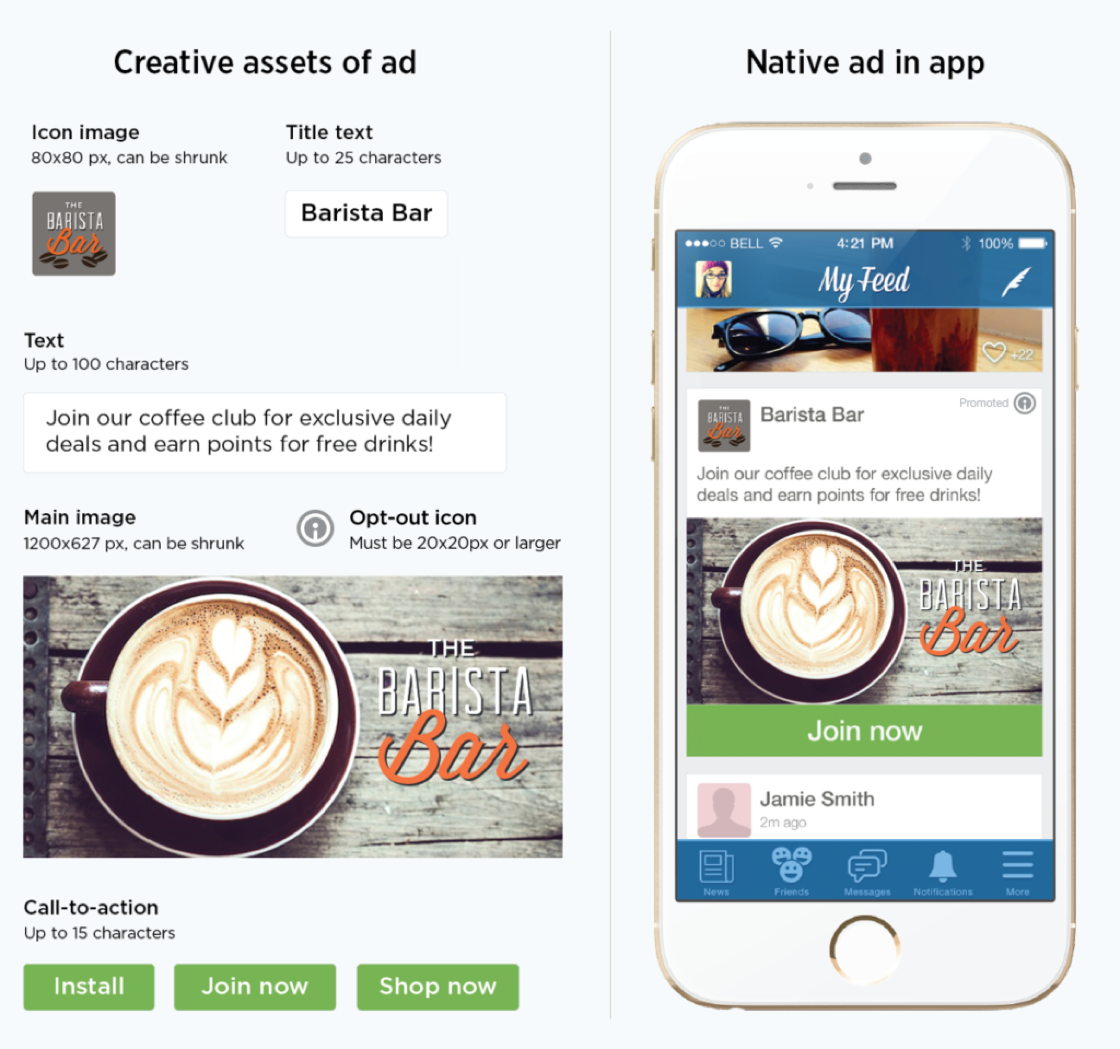 Native mobile ad formats blending seamlessly into app content