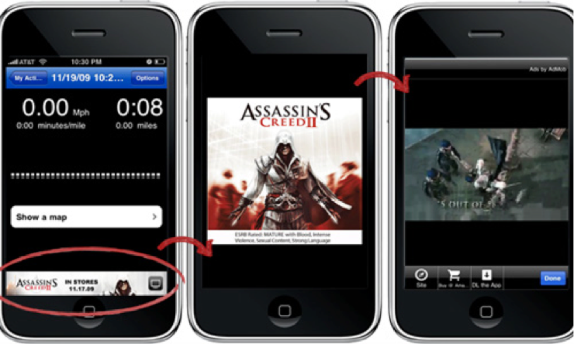 Rich media mobile banner ad with interactive video and social elements