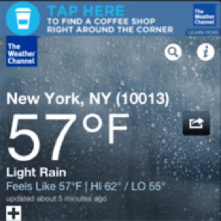 Contextual mobile ad targeting users based on app activity and location