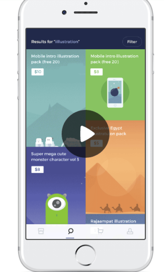 Marvel app Canvas tool showing drag-and-drop mobile mockup creation