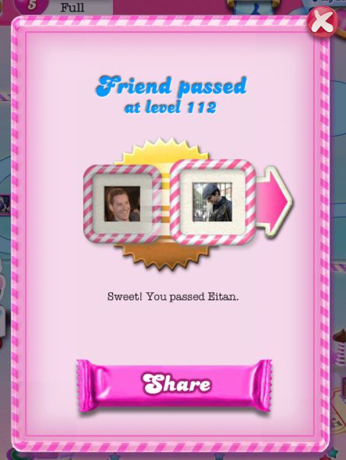 Social sharing feature in a mobile game showing leaderboard and friend invites