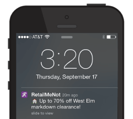 Push notification with emoji drawing user attention to app engagement
