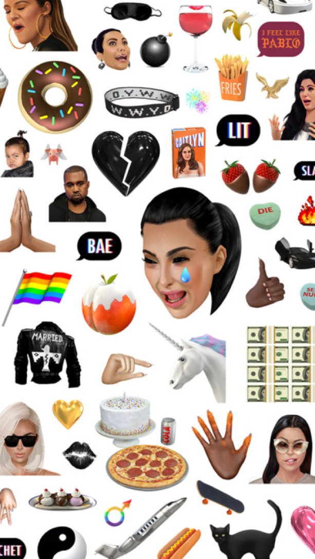Kimoji emoji keyboard app by Kim Kardashian on iOS