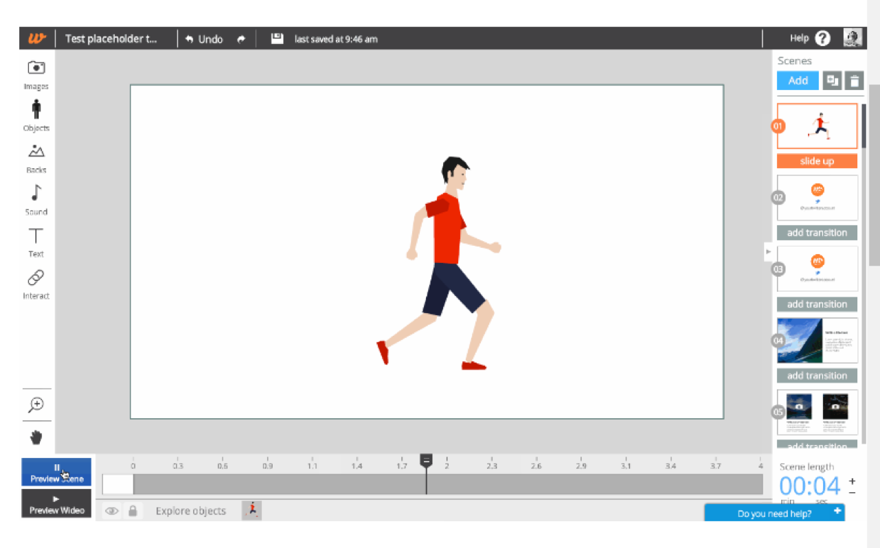 Wideo drag-and-drop video editor interface for app ads