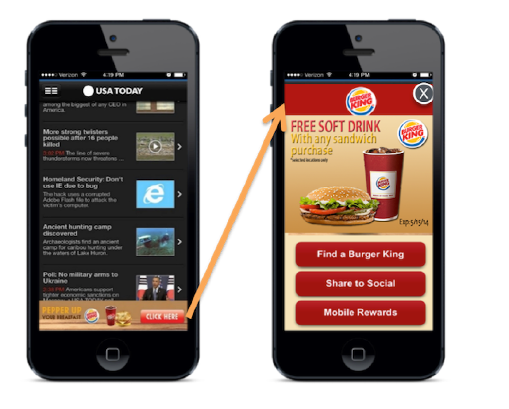 Simple mobile banner ad design examples with minimal text and clear branding