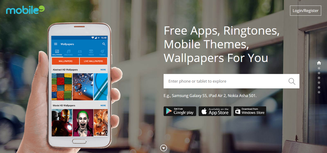 Mobile9 community-driven Android app store homepage