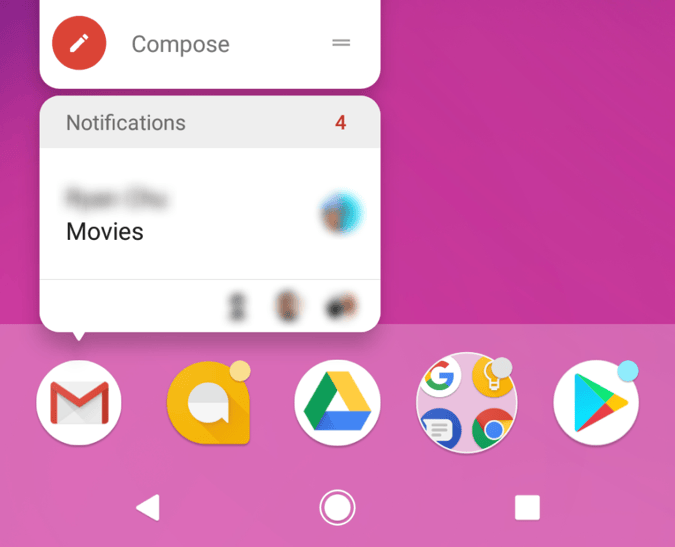 Notification badges as dots on Android O app launcher icons
