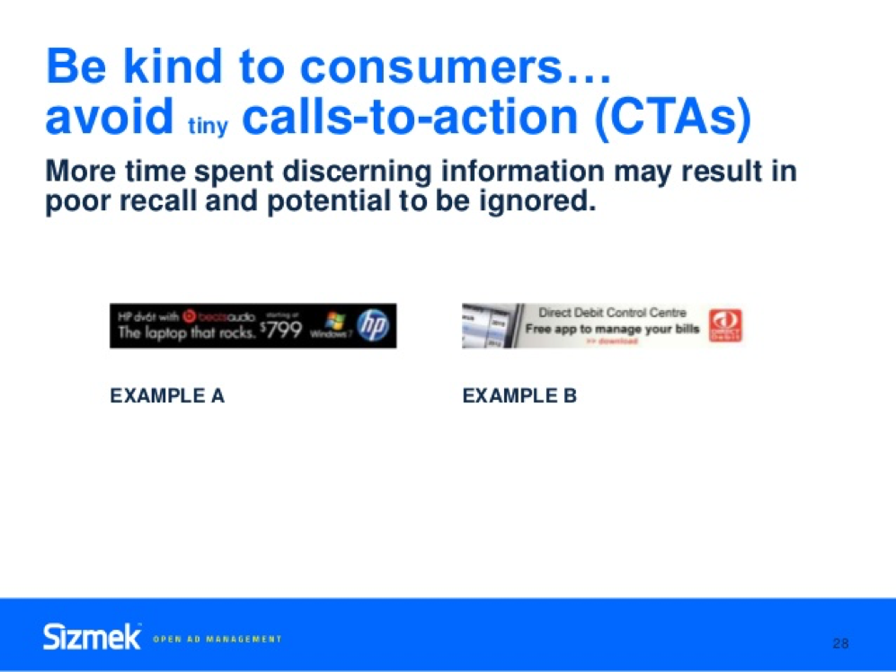 Mobile banner ad with a concise call to action button example