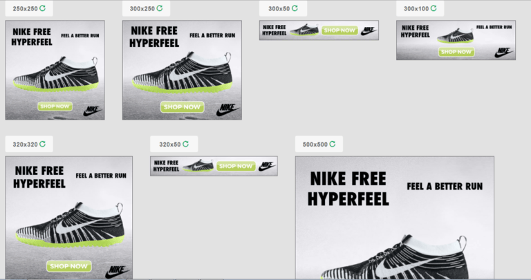 Flexitive HTML5 banner ad builder Nike example