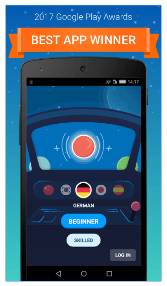 Memrise language learning app listing on Google Play Store