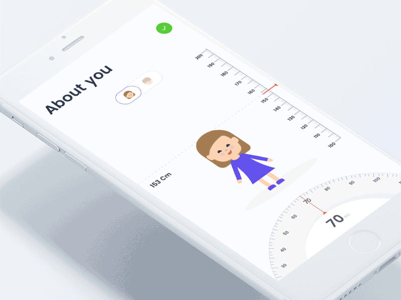 Diet app onboarding flow animation engaging first time users
