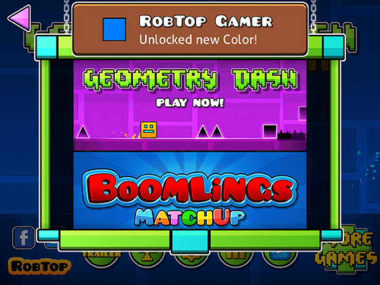 In-game cross-promotion banner placement example on a mobile screen
