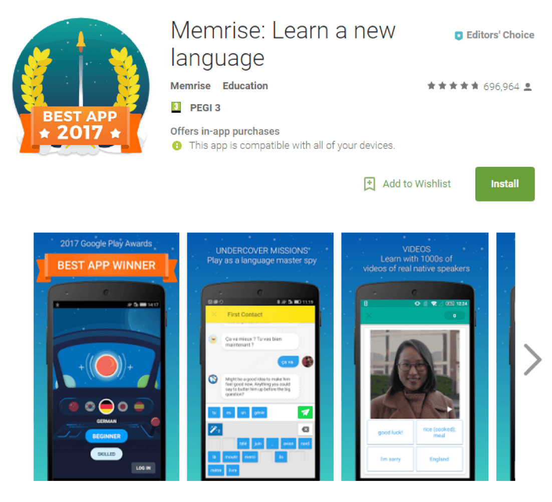 Memrise freemium and premium subscription options in the app
