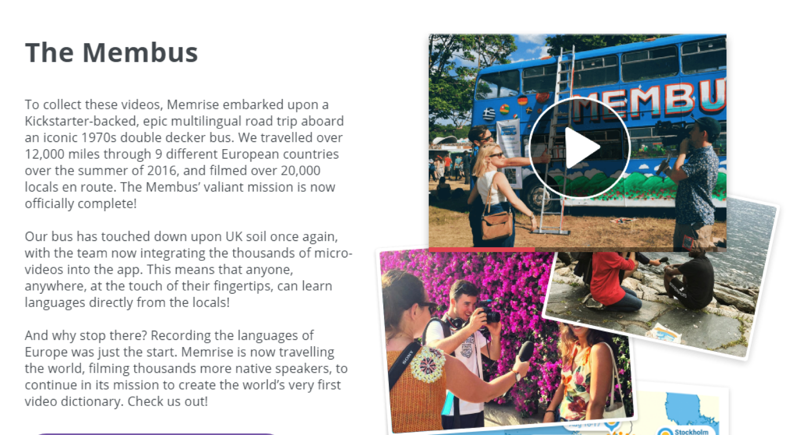 Membus team bus used to record native speakers for Memrise