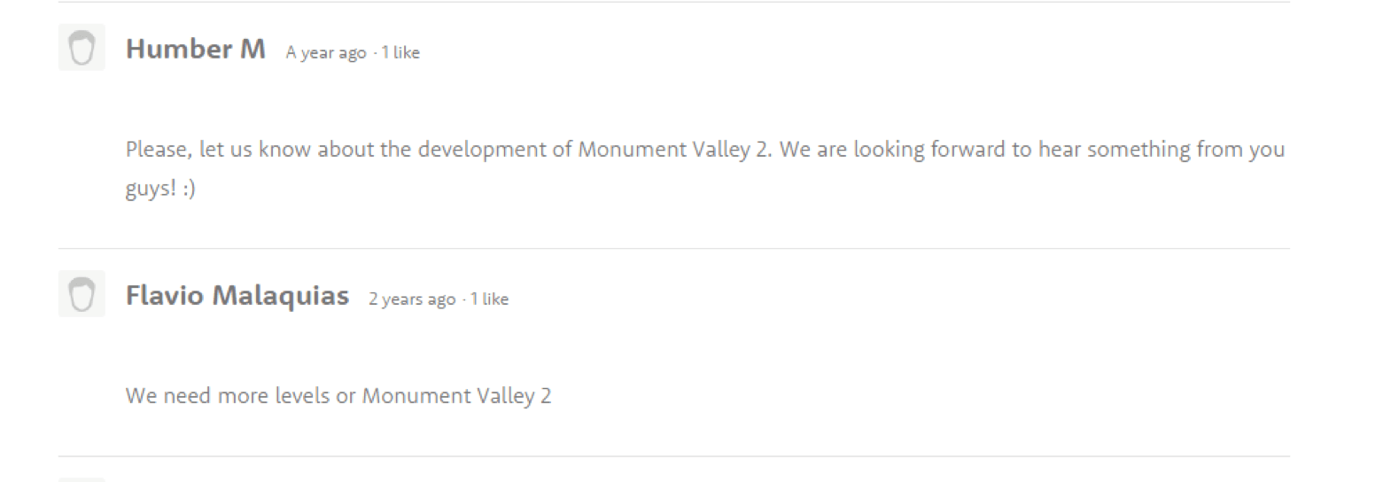 Fan requests guiding the Monument Valley 2 sequel