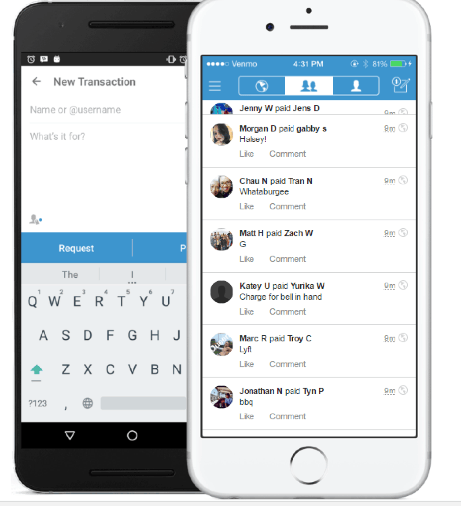 Venmo mobile app interface on a smartphone