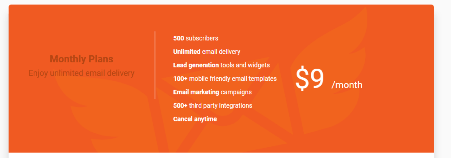 Sendloop pricing plans for email subscribers