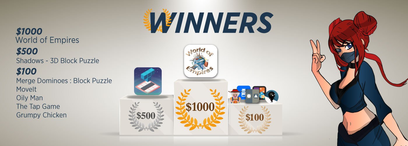 App Samurai ad credit campaign winners announcement banner