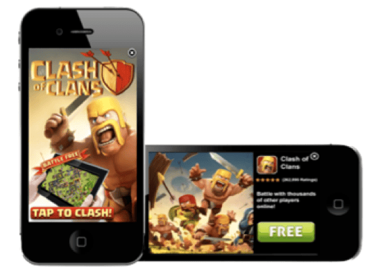 Full-screen interstitial ad covering a mobile app screen
