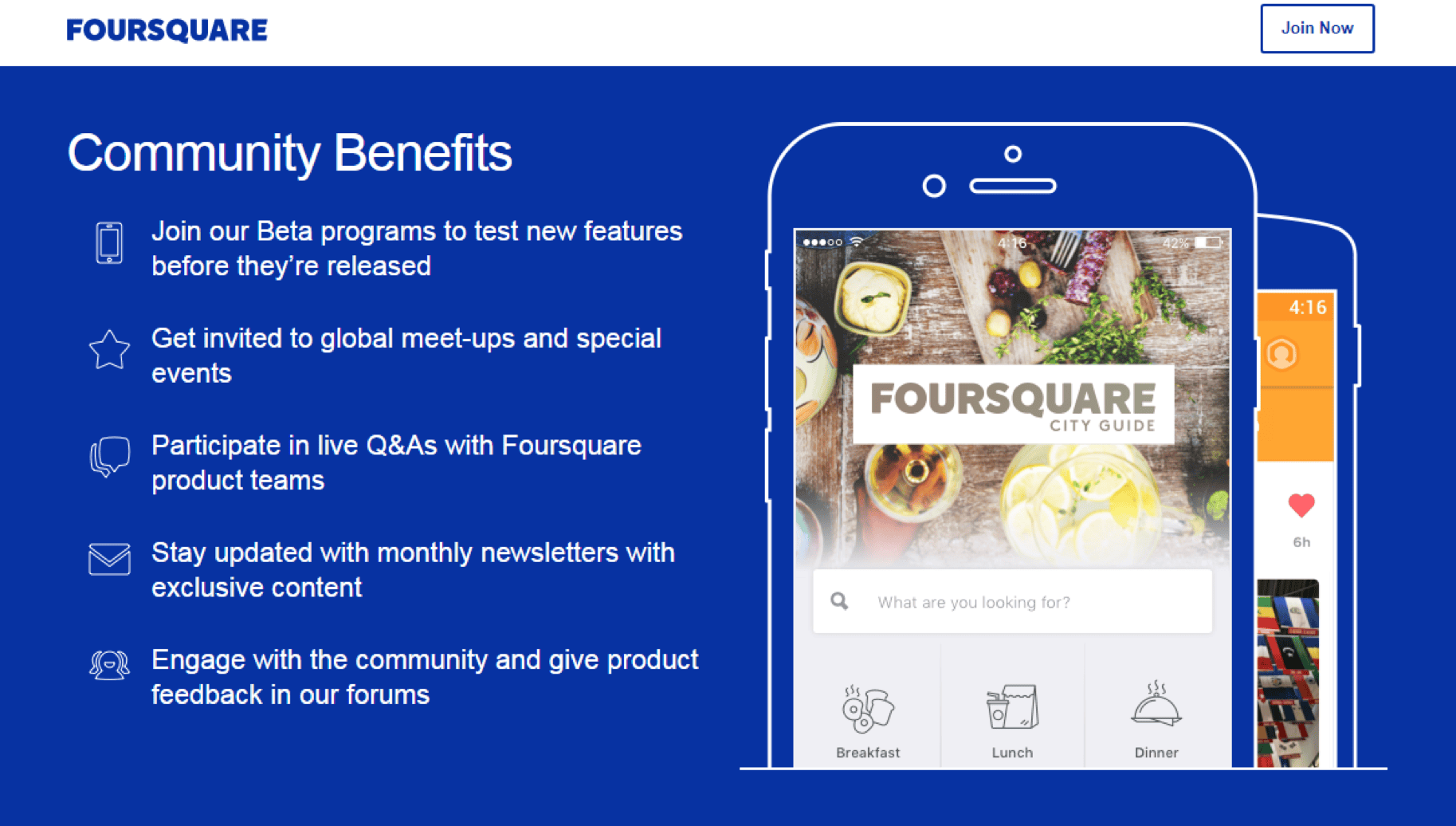 Foursquare Superusers official page showing tier levels and benefits