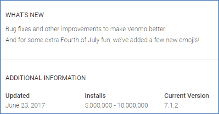 Venmo emoji keyboard used in payment transaction notes