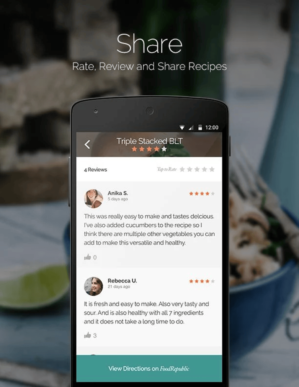 Yummly social sharing and community recipe comments feature