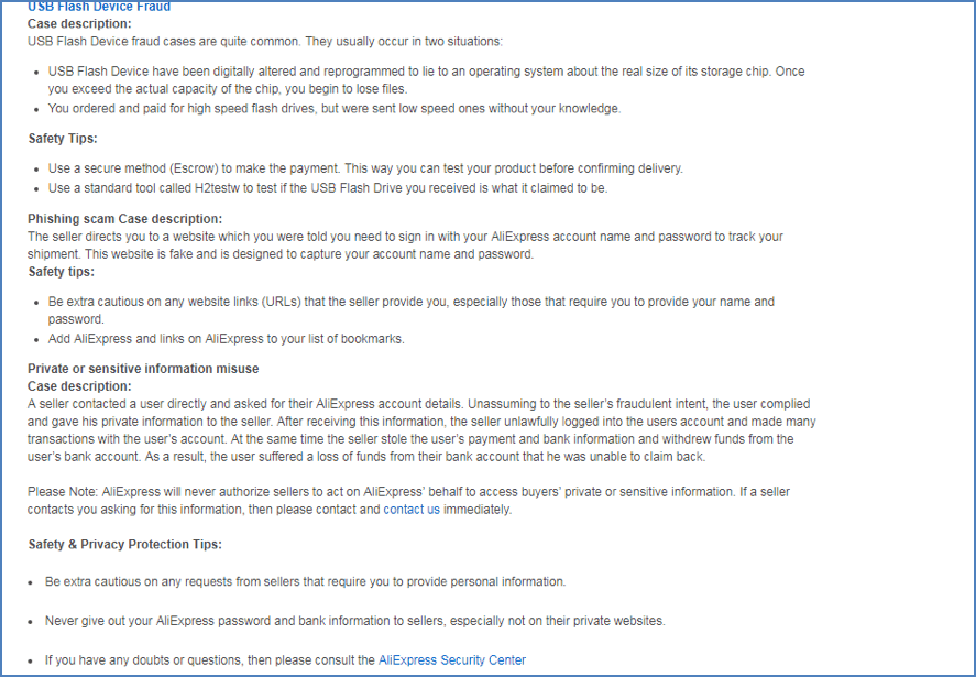 AliExpress fraud prevention case study page for buyer safety
