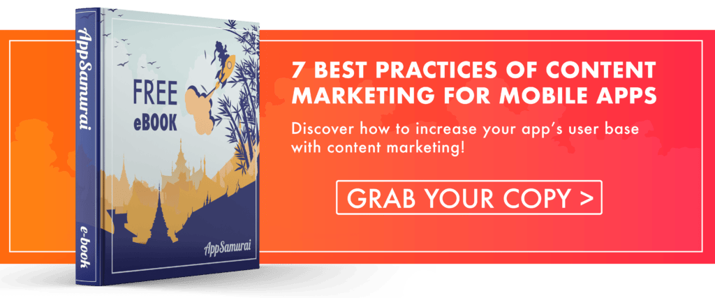 Best practices of content marketing for mobile apps ebook banner