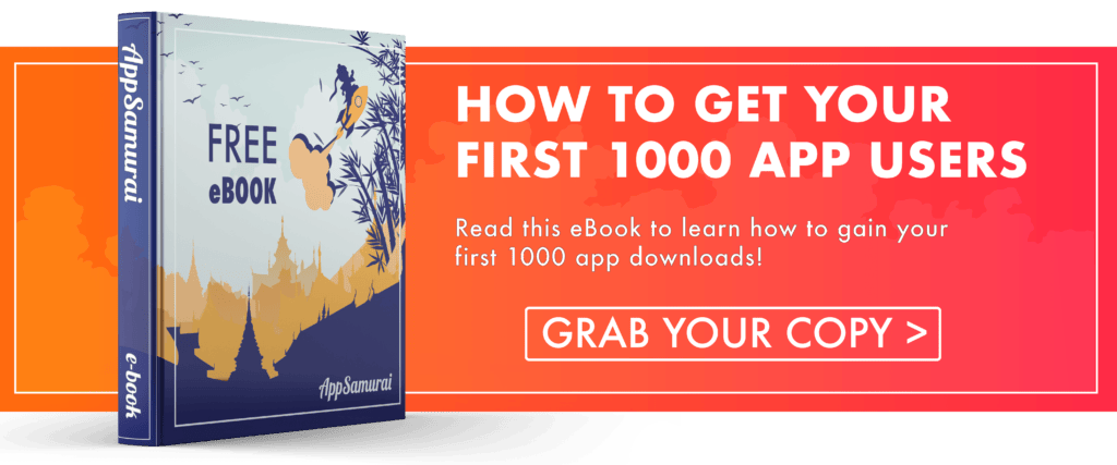 AppSamurai ebook call-to-action for getting your first 1000 app users