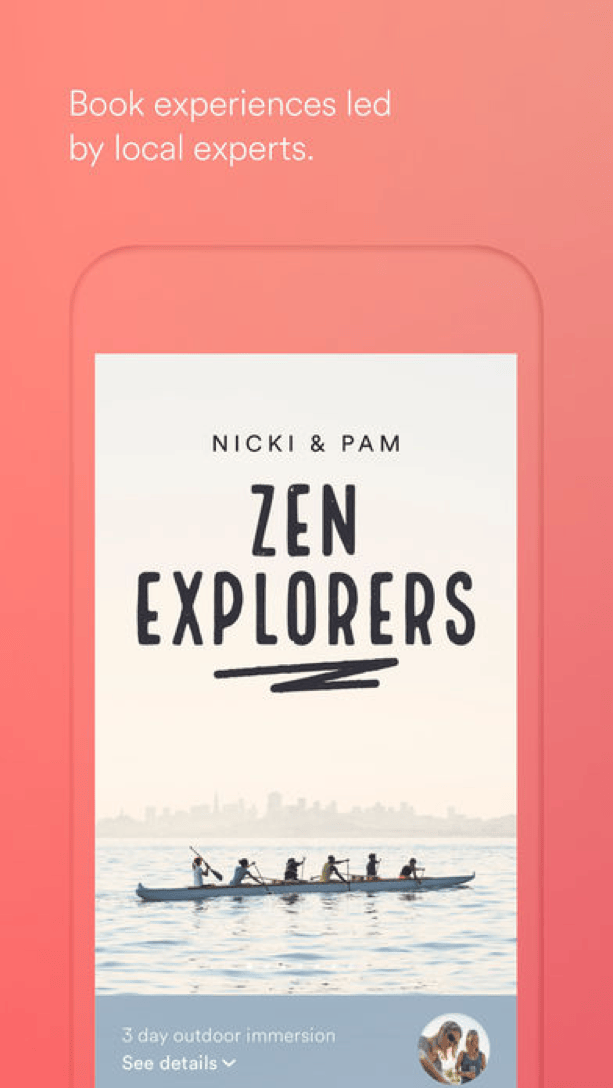 Airbnb mobile app hero banner for travel booking