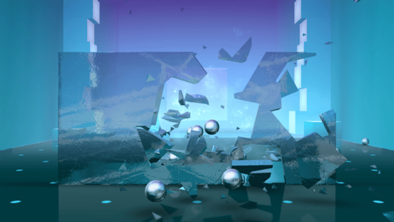 Smash Hit mobile game gameplay with glass-shattering mechanics