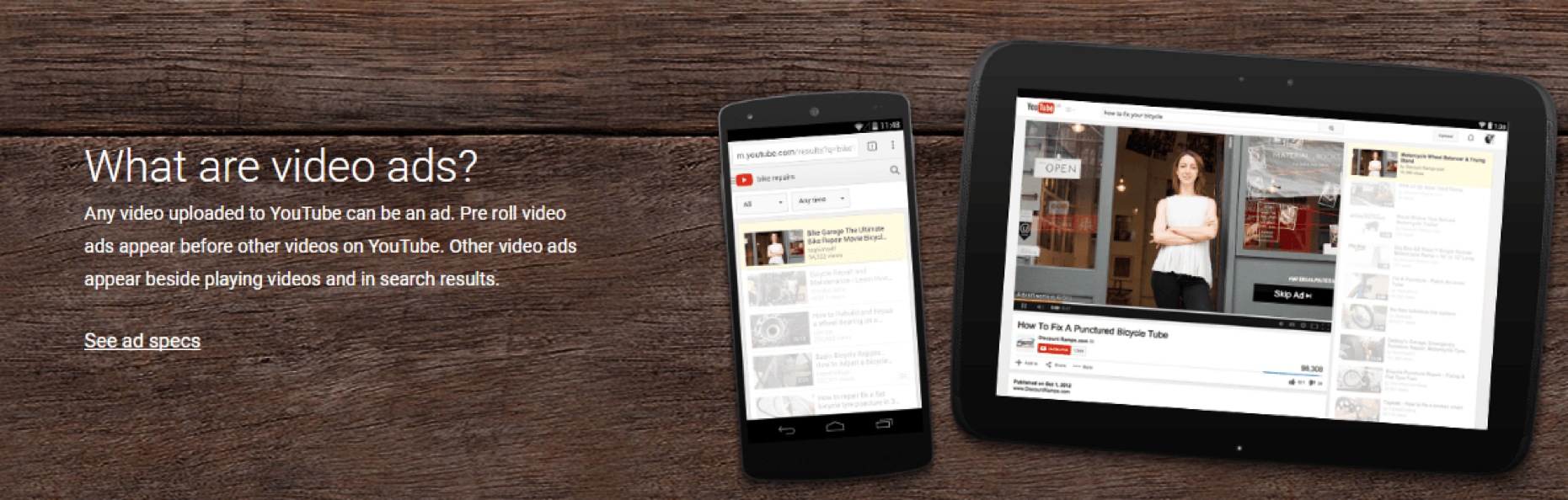 YouTube Ads overview page showing advertise on YouTube options