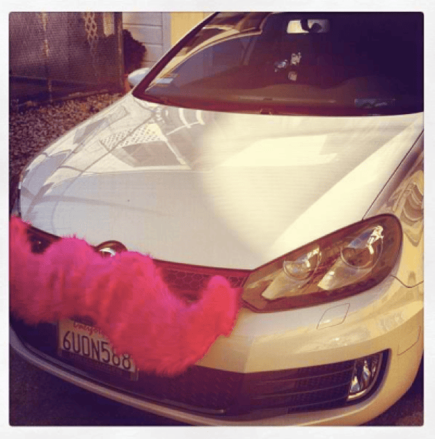 Lyft pink mustache car at the 2012 San Francisco launch