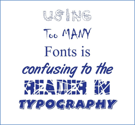 Typography font examples for mobile app user interface design