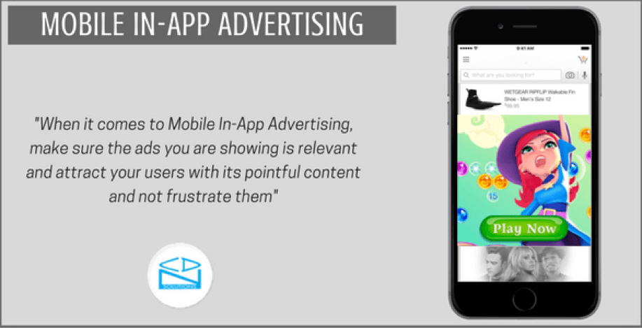 Relevant in-app advertising targeting users based on interests and context