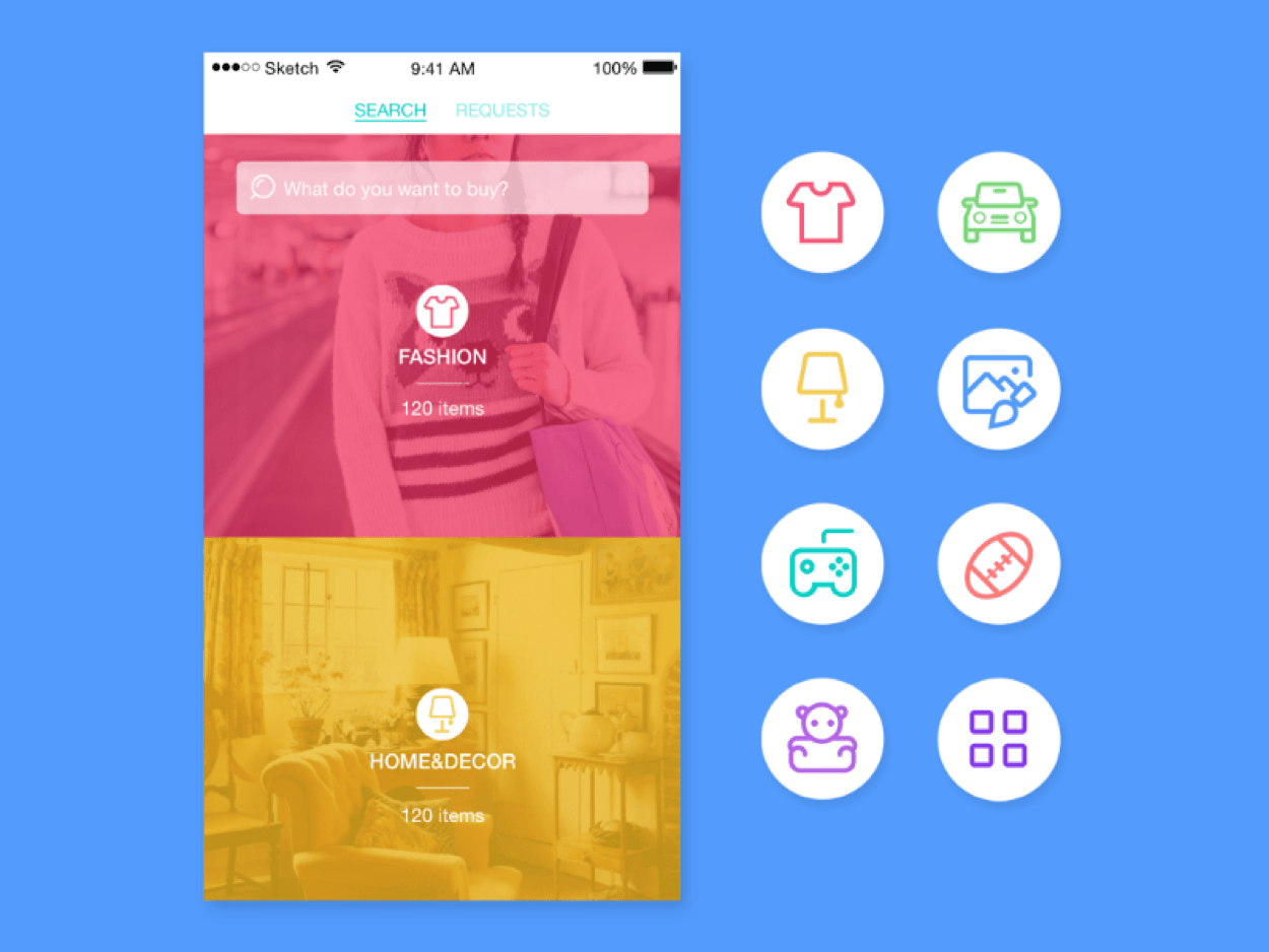 Mobile app icon types including app clarifying interactive and decorative
