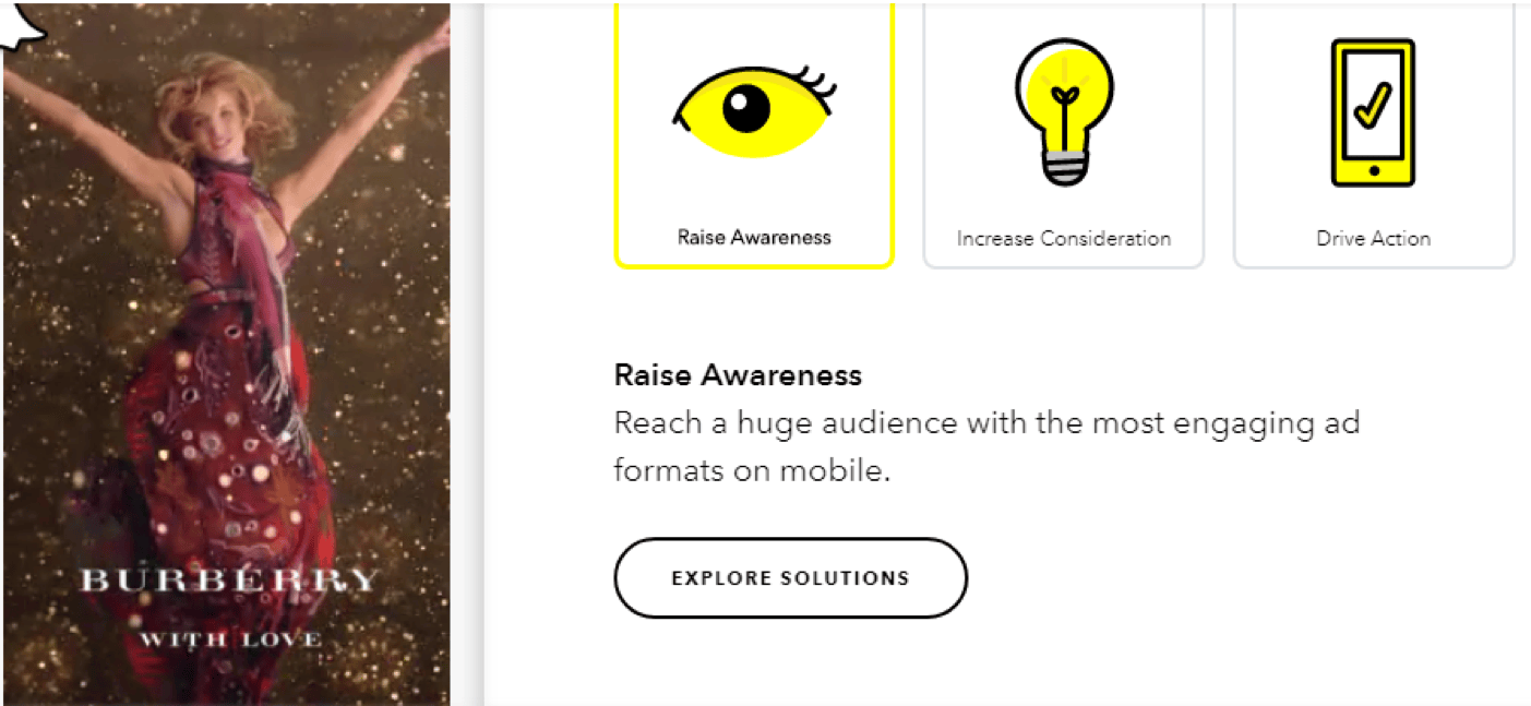 Snapchat advertising platform for brands targeting millennials