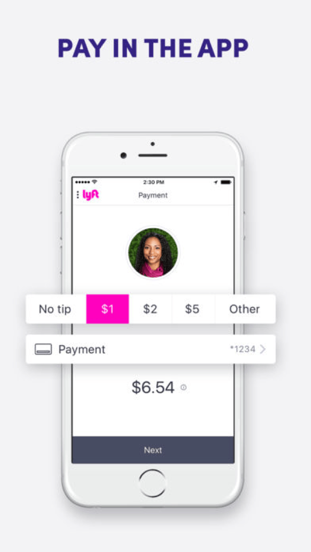 Lyft upfront pricing shown before a ride is requested