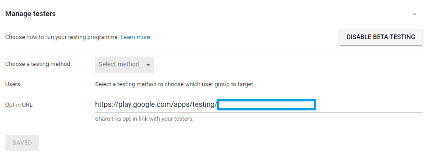 Closed beta testing options by email address and Google Groups