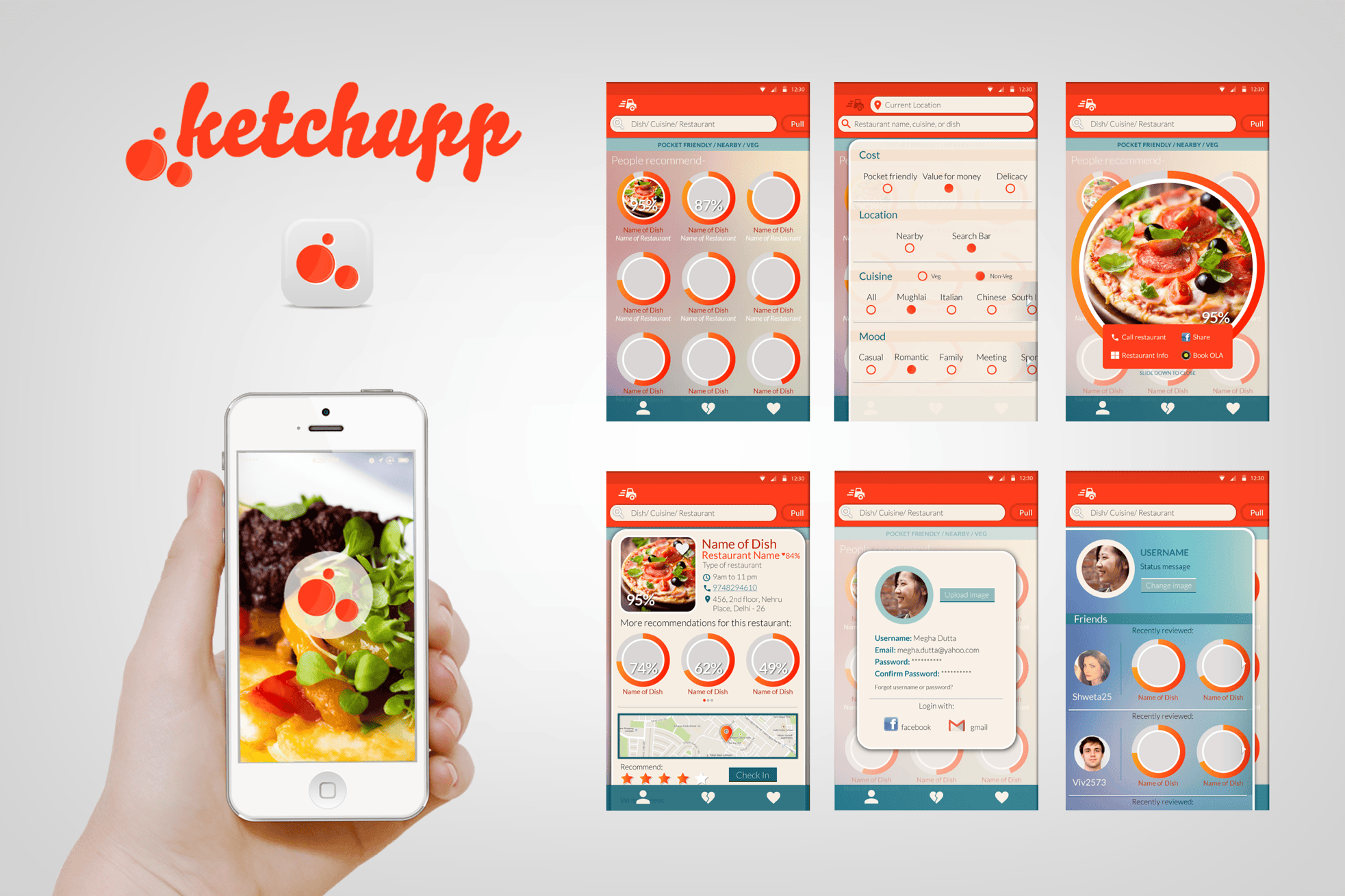 Brand design logo placement within a mobile app interface