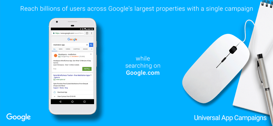 UAC machine learning targeting diagram for app campaigns